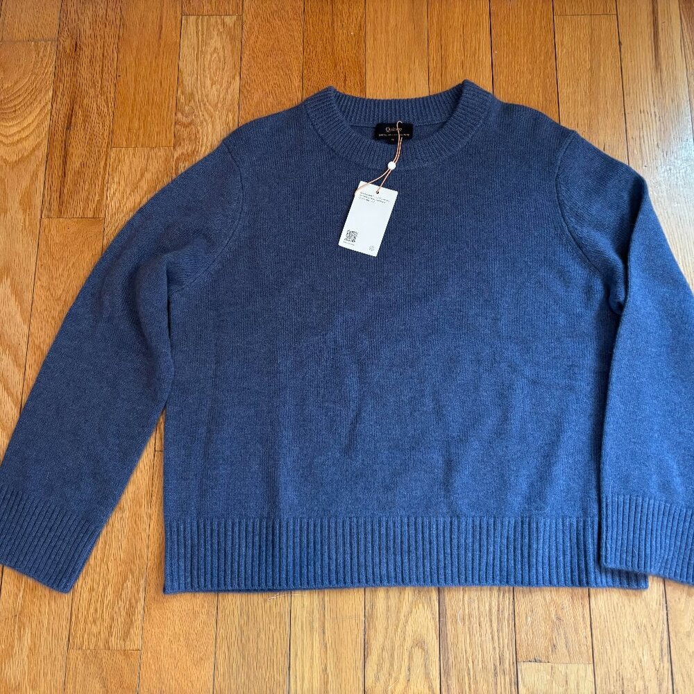 NWT Quince Oversize Cashmere Sweater in Storm Blue Size S